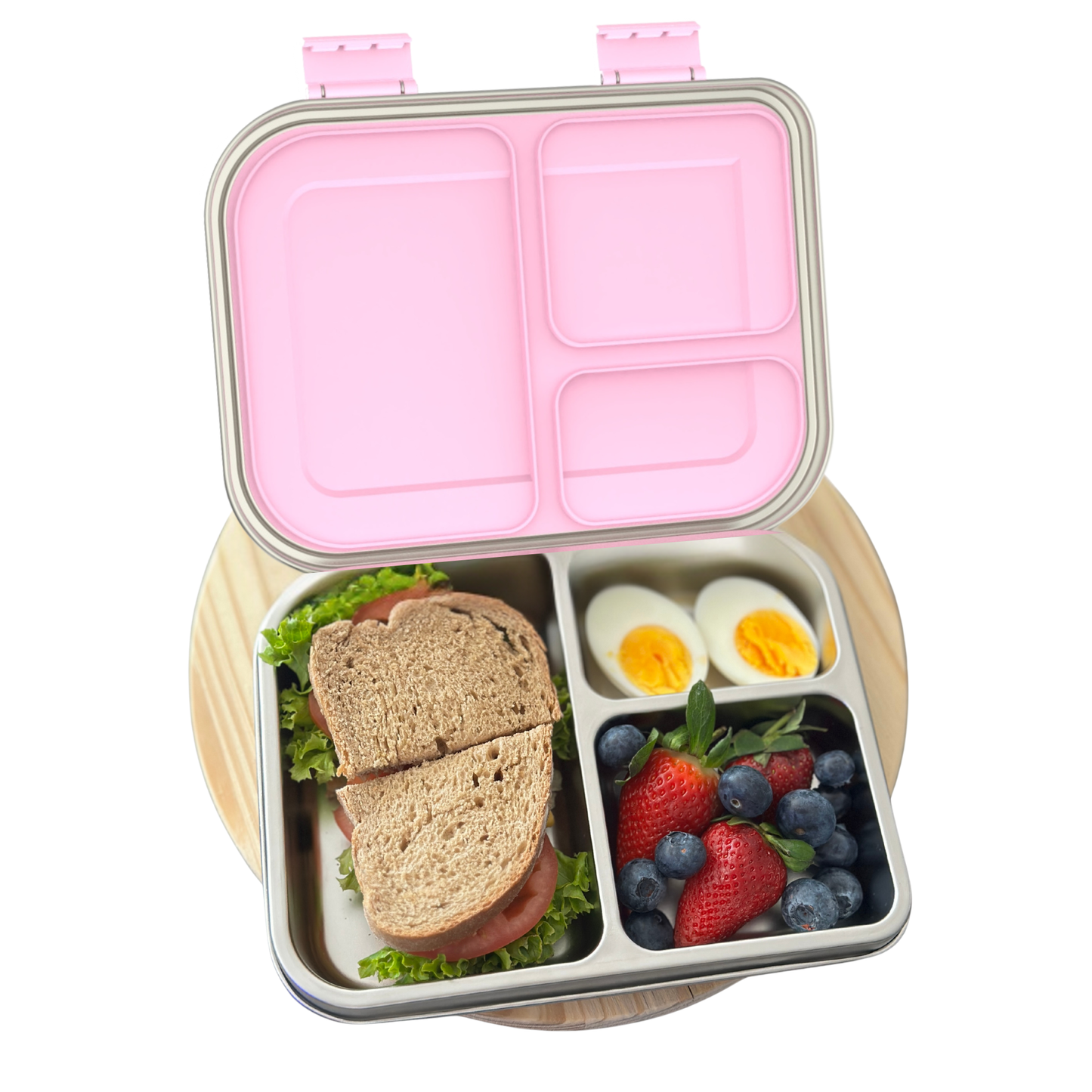 Bento Box - Three Part - Pink Pickle