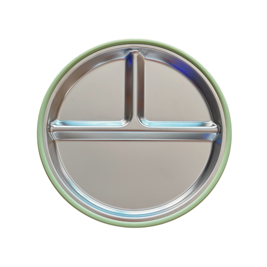 Everyday Stainless-Steel Portion Plate - Sage Green