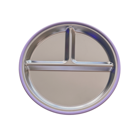 Everyday Stainless-Steel Portion Plate - Lilac