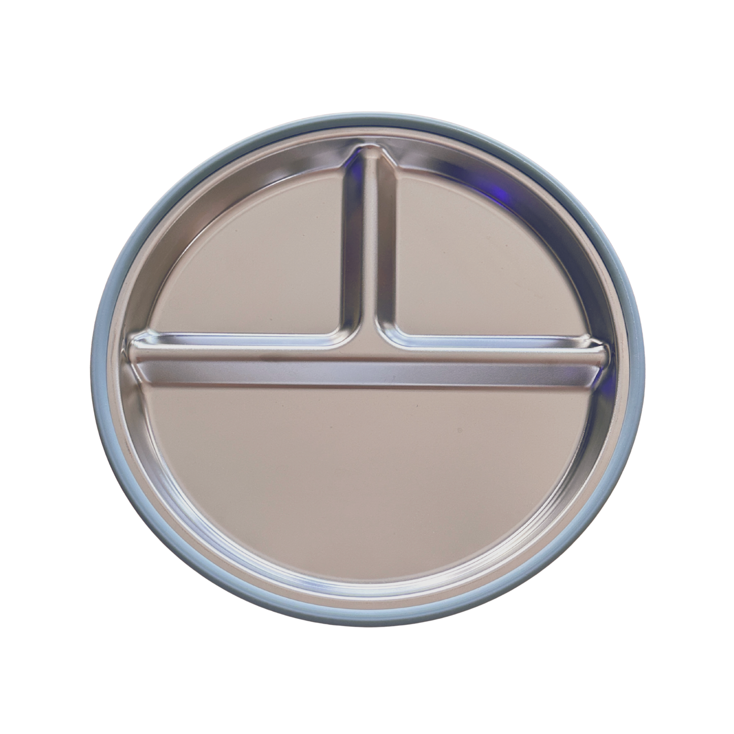Everyday Stainless-Steel Portion Plate - Ash Blue