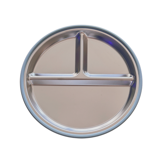 Everyday Stainless-Steel Portion Plate - Ash Blue