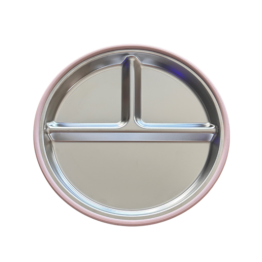 Everyday Stainless-Steel Portion Plate - Dusty Rose